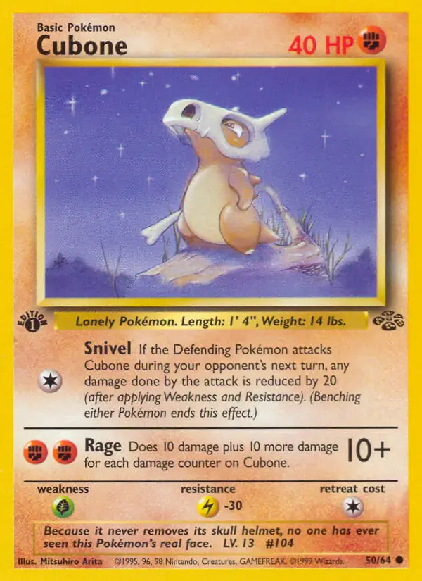 Cubone #
                                50 Jungle 1st Edition Pokémon card