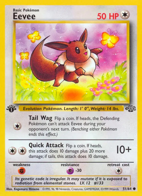 Eevee #51 Jungle 1st Edition Pokémon card