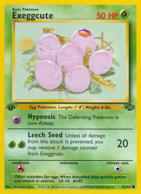 Exeggcute #52 Jungle 1st Edition Pokémon card