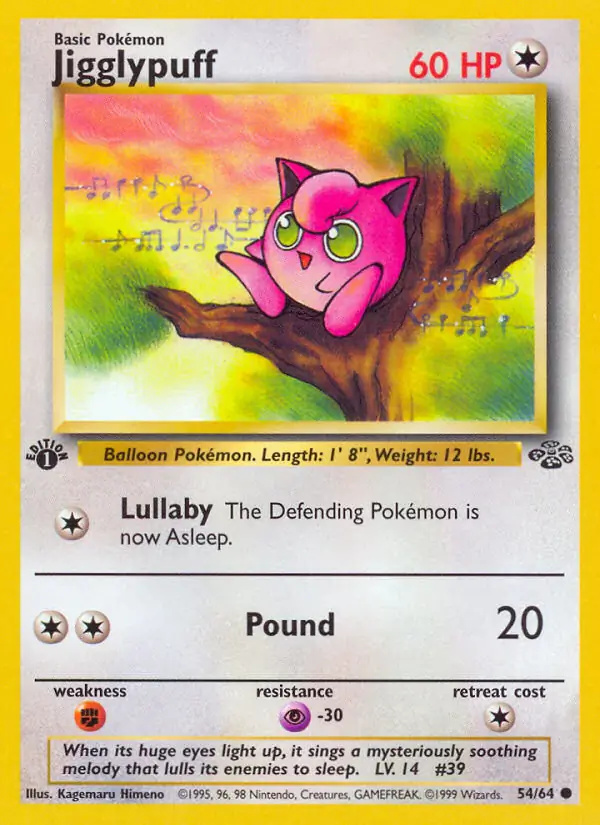 Jigglypuff #
                                54 Jungle 1st Edition Pokémon card