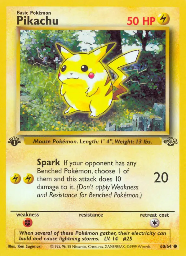 Pikachu #
                                60 Jungle 1st Edition Pokémon card