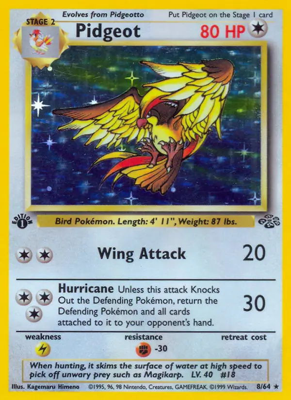 Pidgeot #
                                8 Jungle 1st Edition Pokémon card