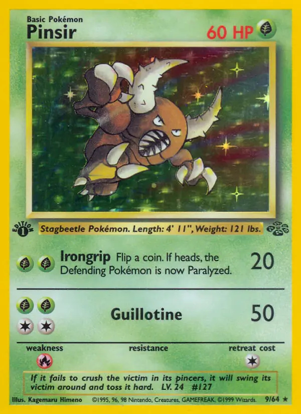 Pinsir #9 Jungle 1st Edition Pokémon card