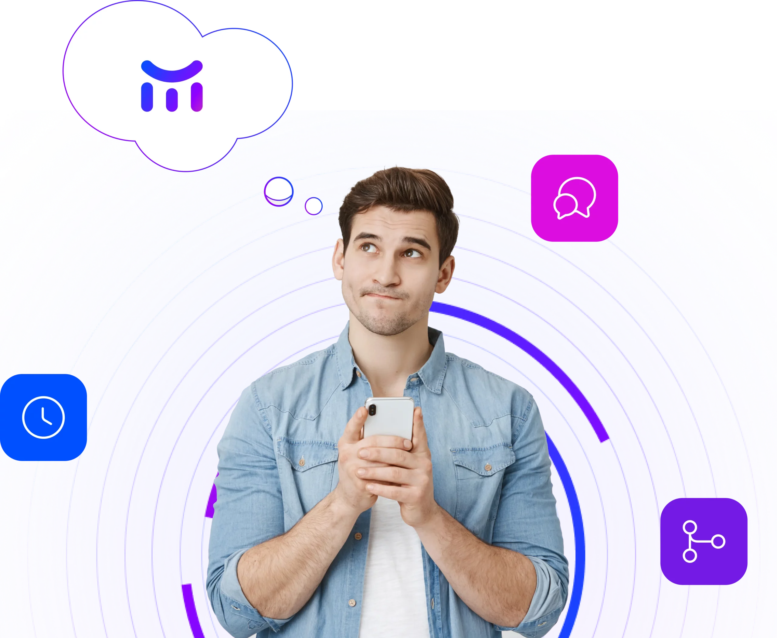 a man holding a phone