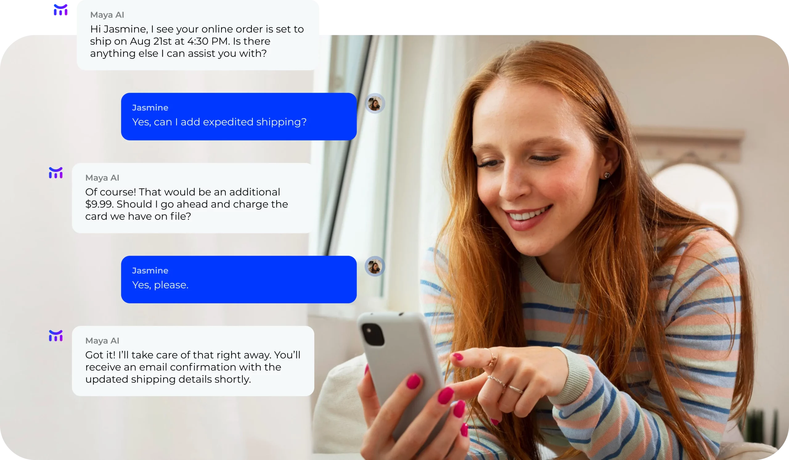 a woman looking at a phone
