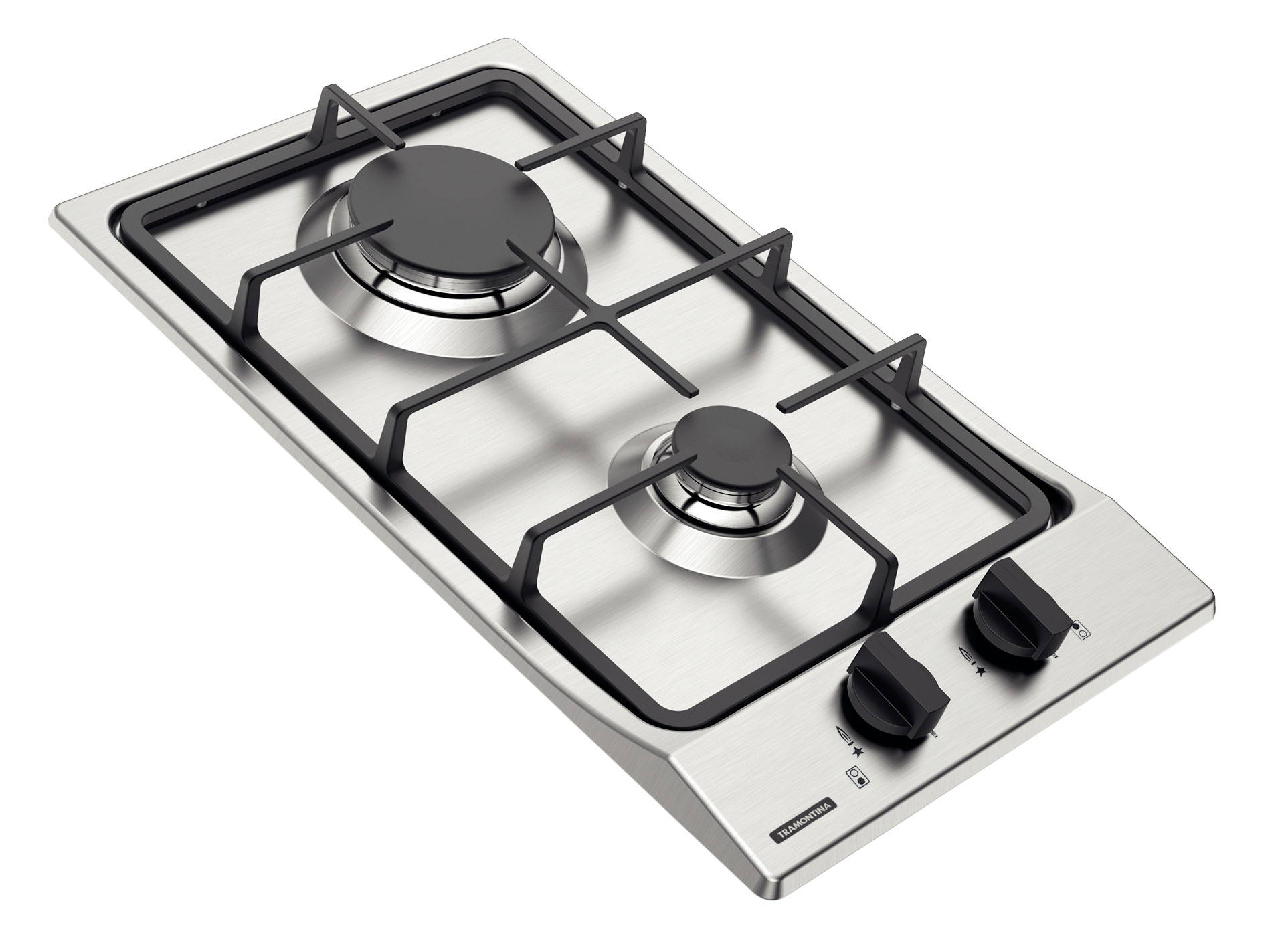 Cooktop a Gás Tramontina Dominó FF 2GX 30 em Aço Inox com Trempes em Ferro  Fundido e Acendimento superautomático 2 Queimadores 94700401 - Melo Store