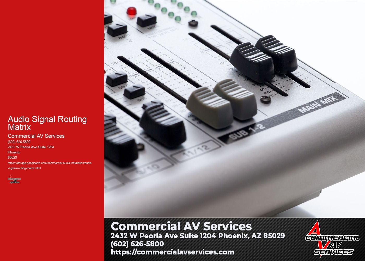 How does the audio signal routing matrix integrate with other audio processing and control systems for seamless signal management and control?