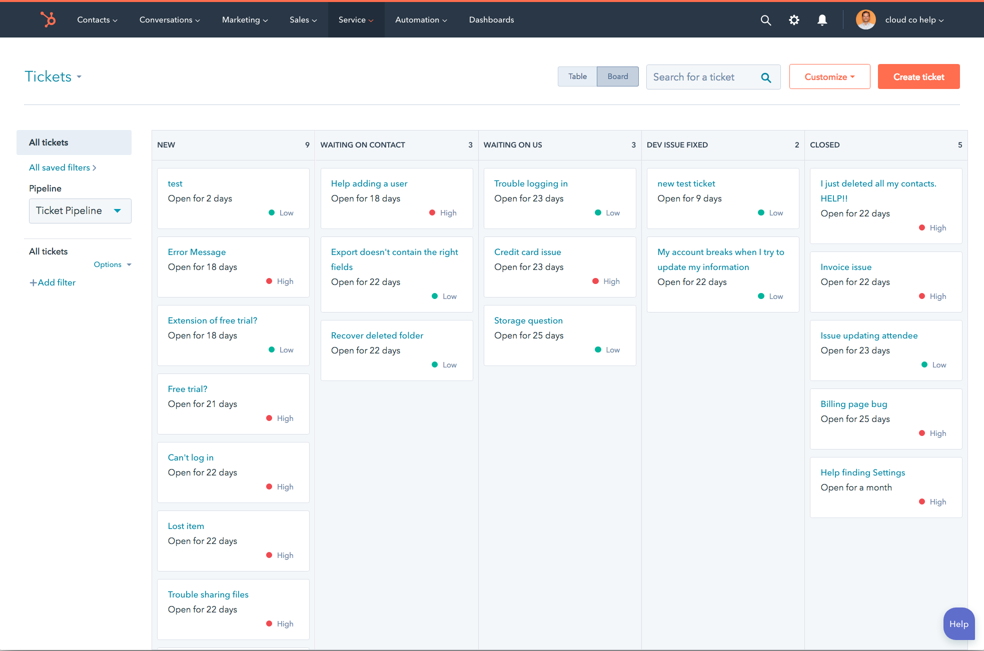 HubSpot Commerce Hub screenshot