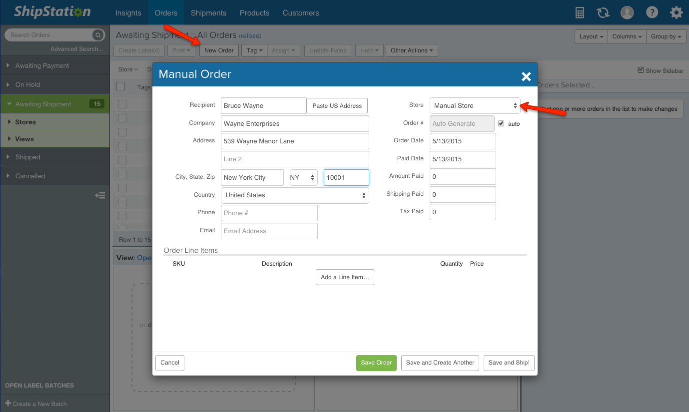 ShipStation API screenshot