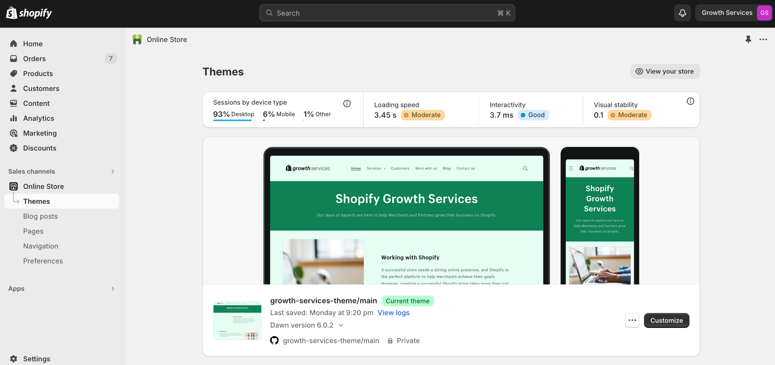 Shopify screenshot
