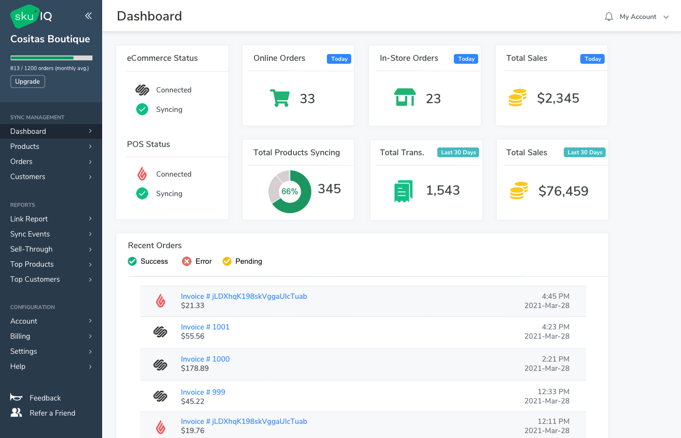 Squarespace Commerce screenshot