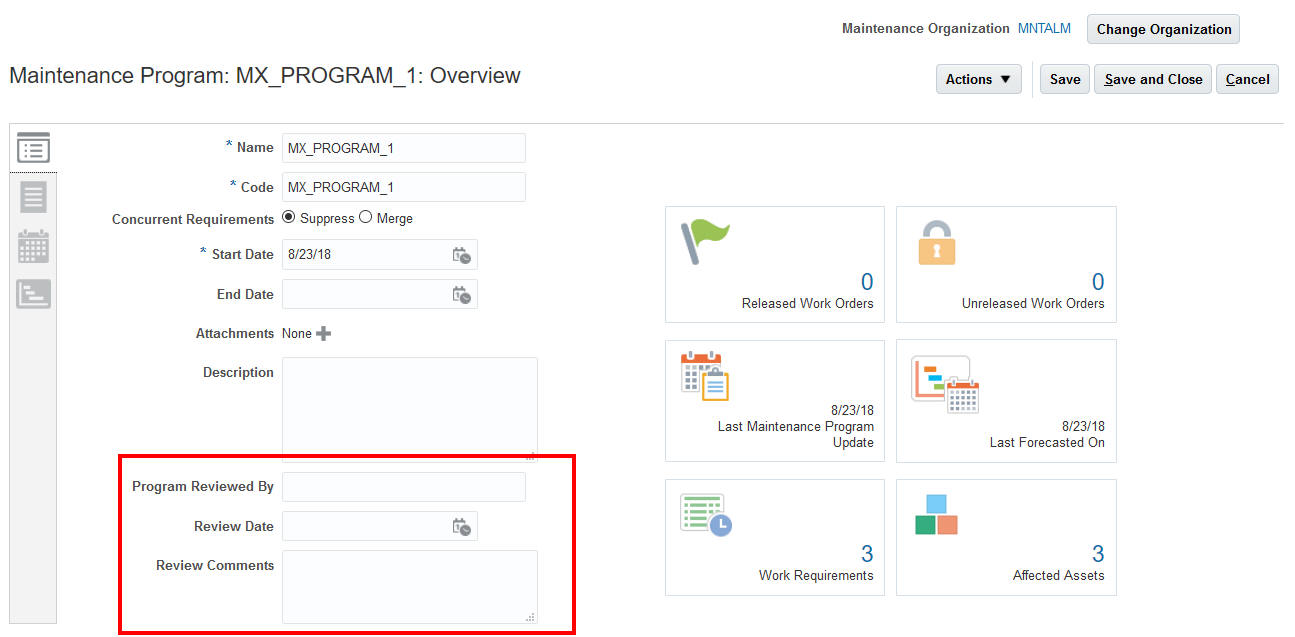 Oracle Cloud Maintenance screenshot