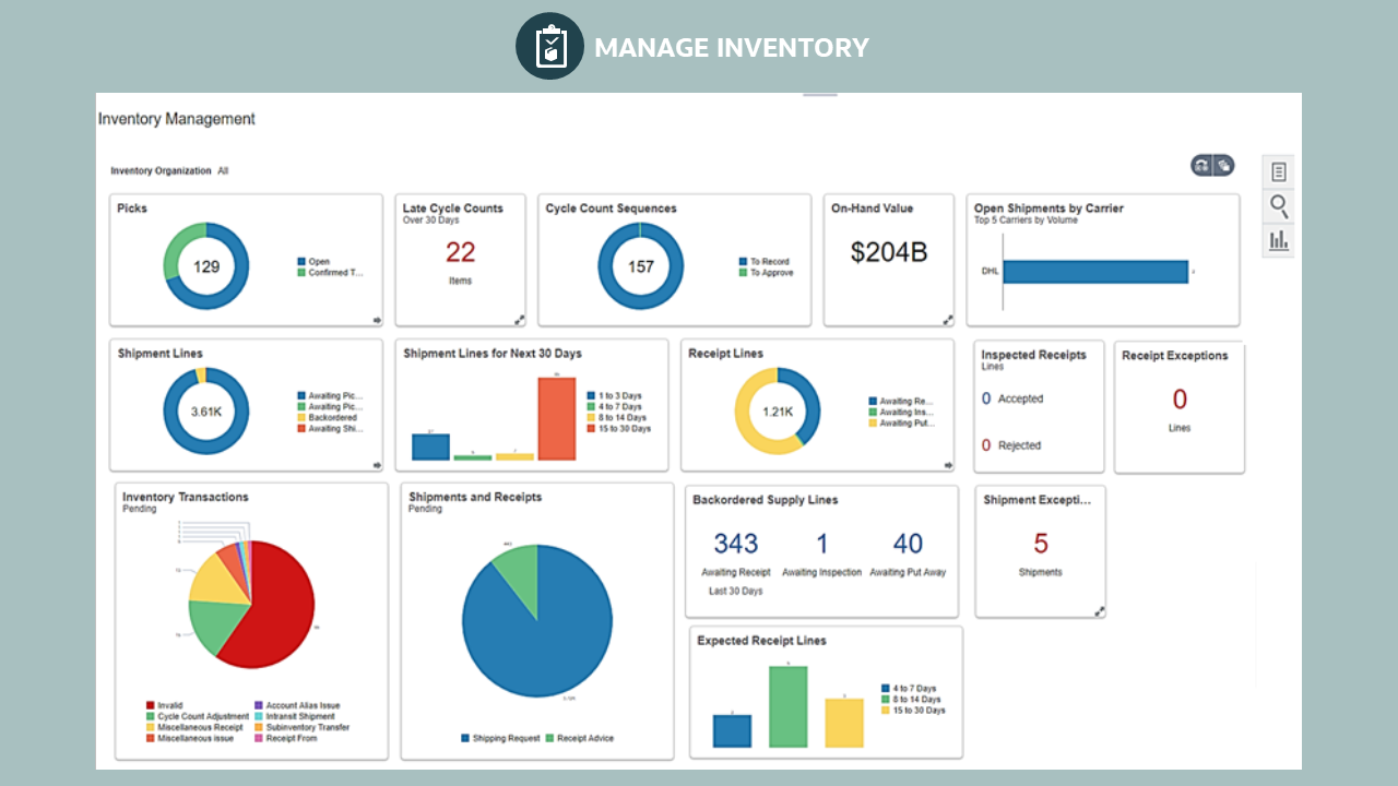 Oracle Inventory Management Cloud screenshot