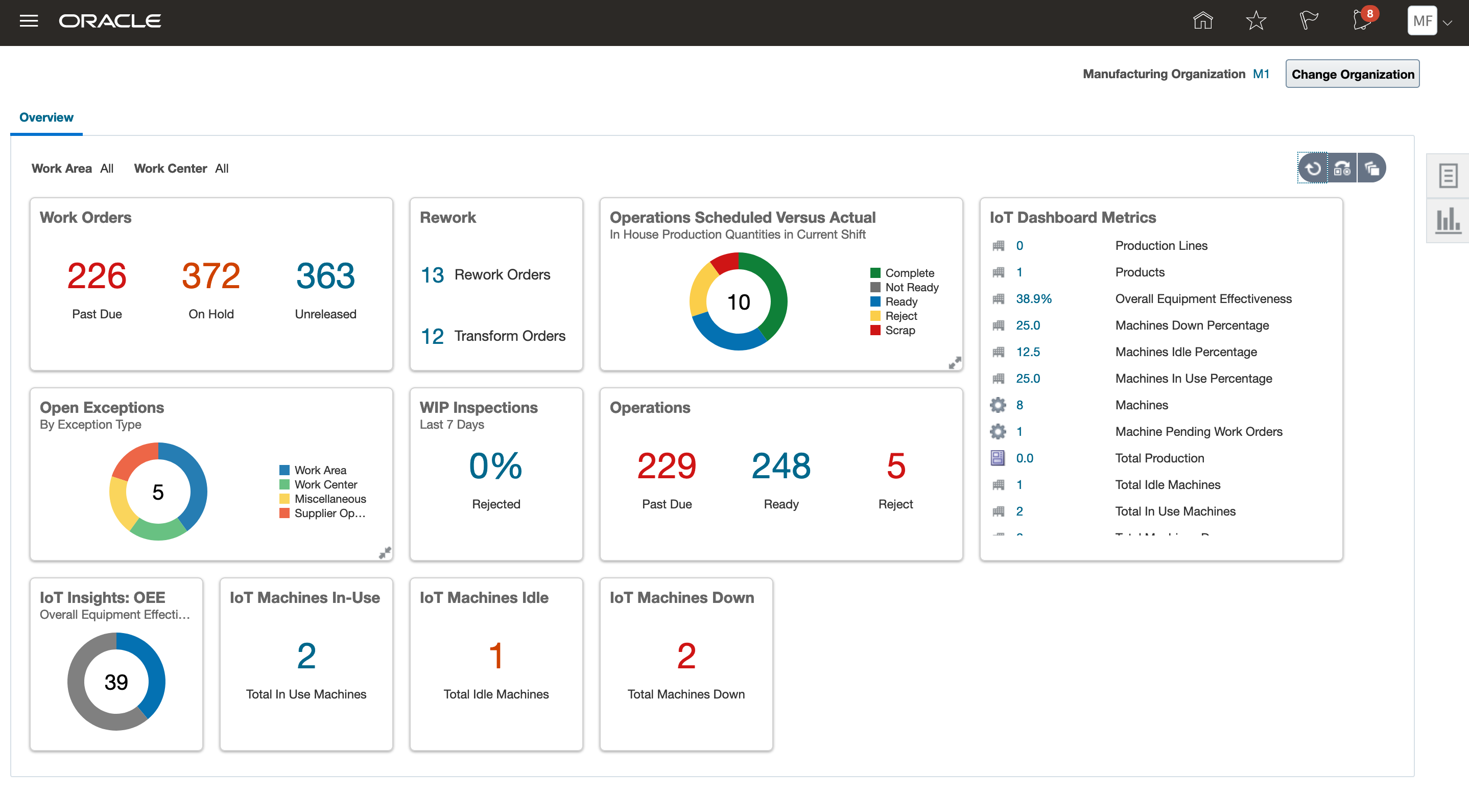 Oracle Manufacturing Cloud screenshot
