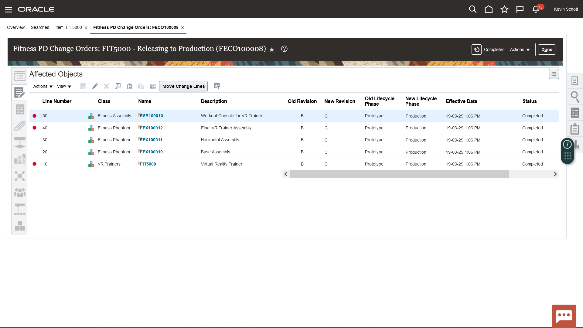 Oracle Product Lifecycle Management Cloud screenshot