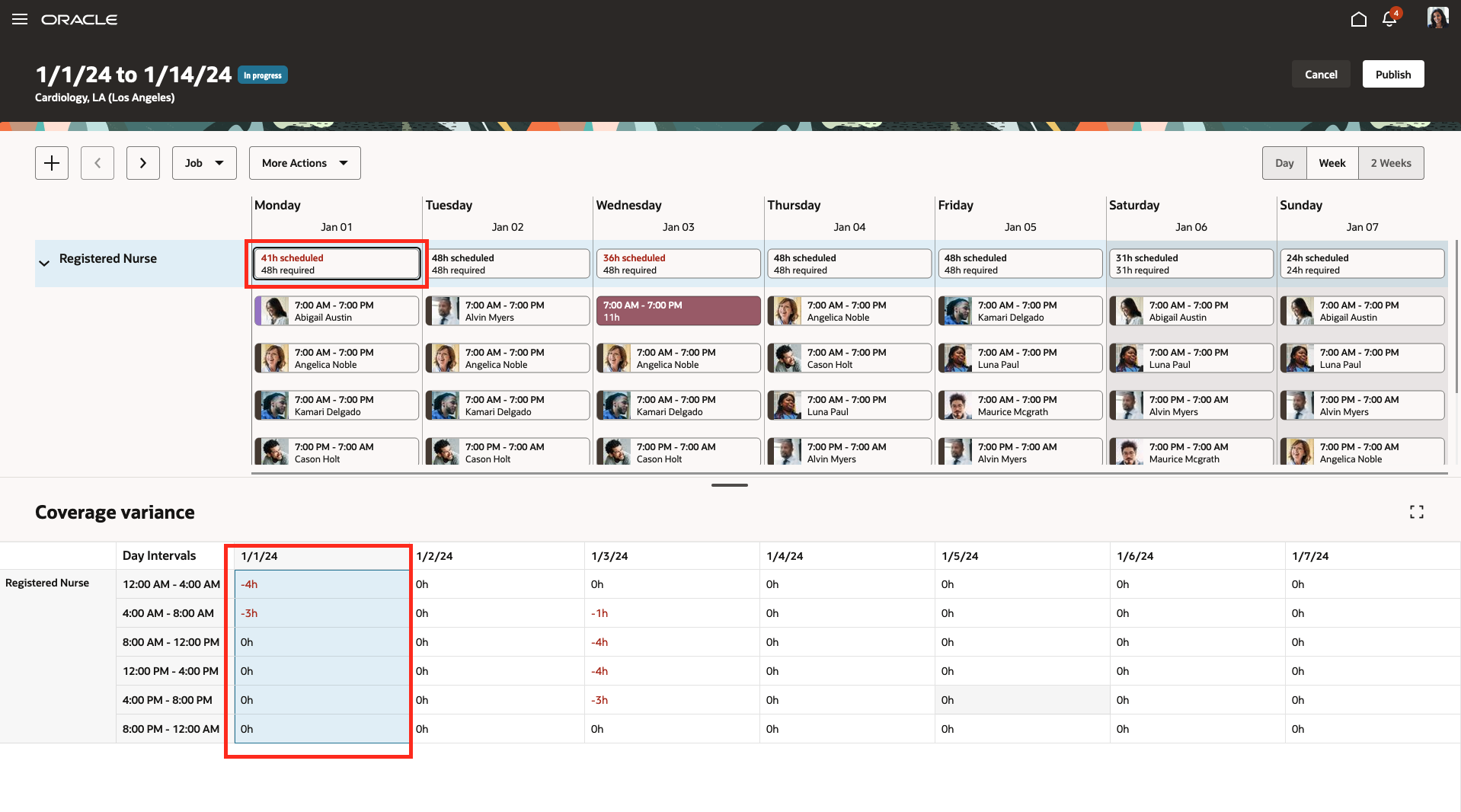Oracle Warehouse Workforce Management Cloud screenshot