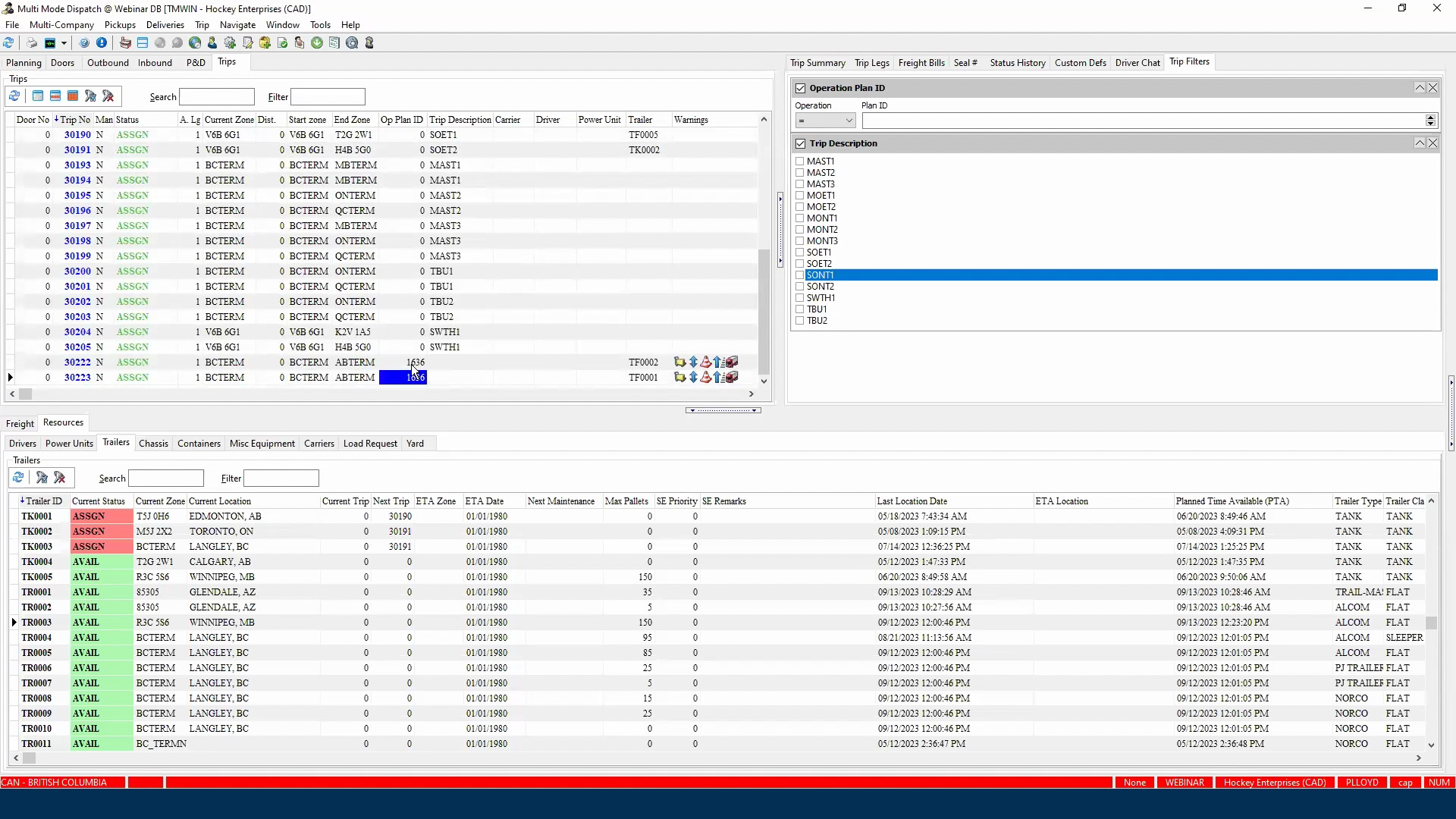 Trimble TMW screenshot
