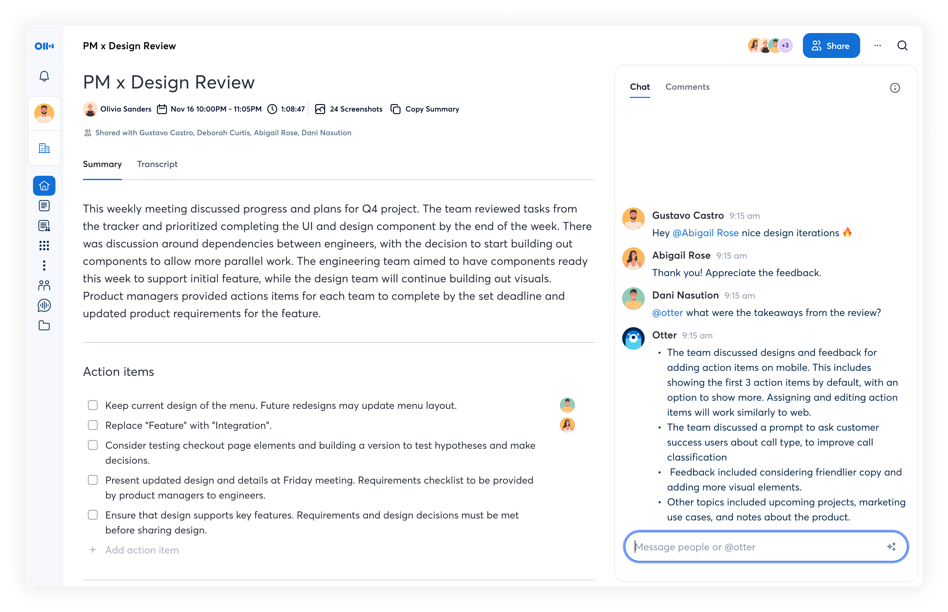 Otter AI Chat screenshot