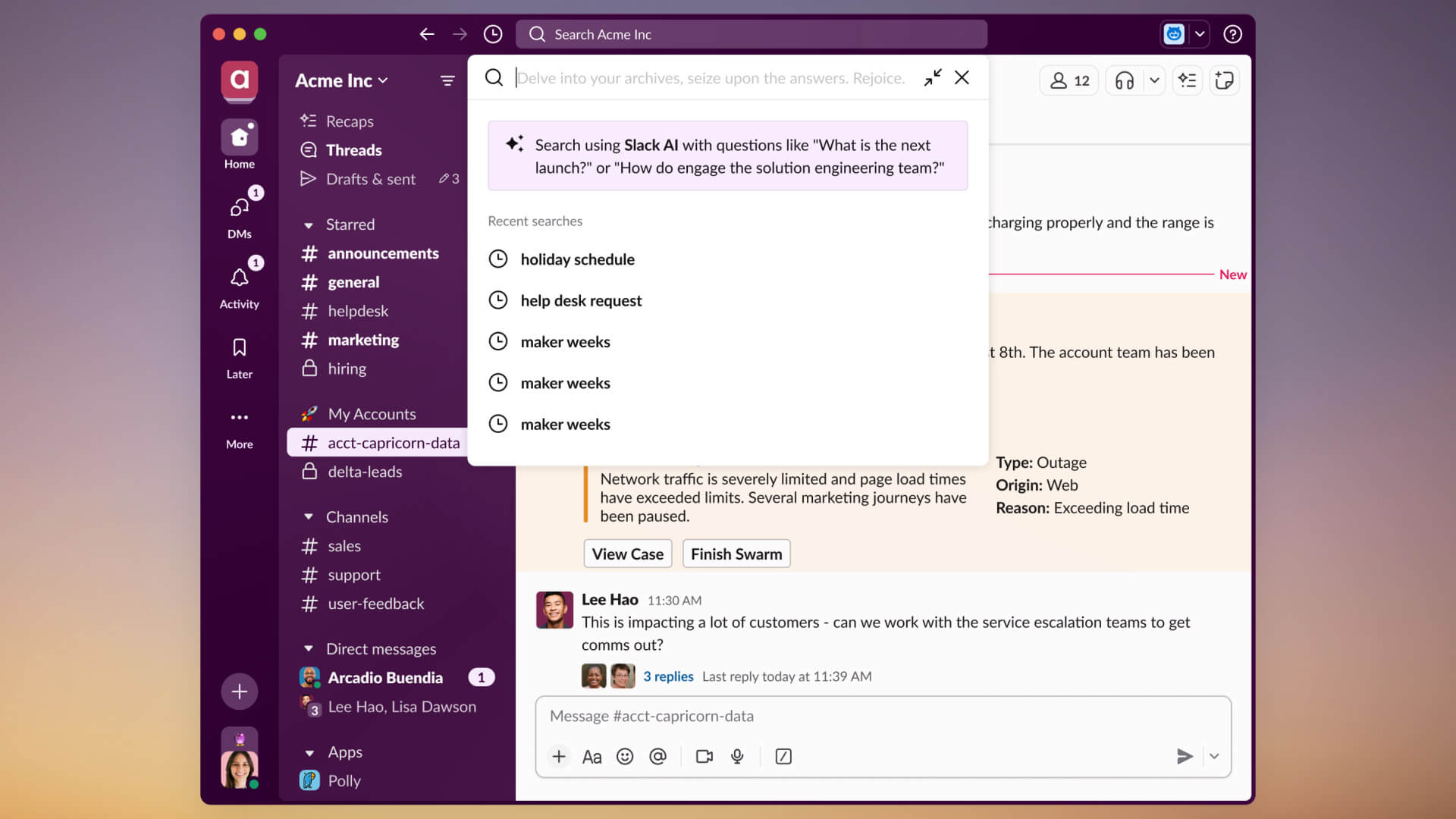 Slack AI screenshot