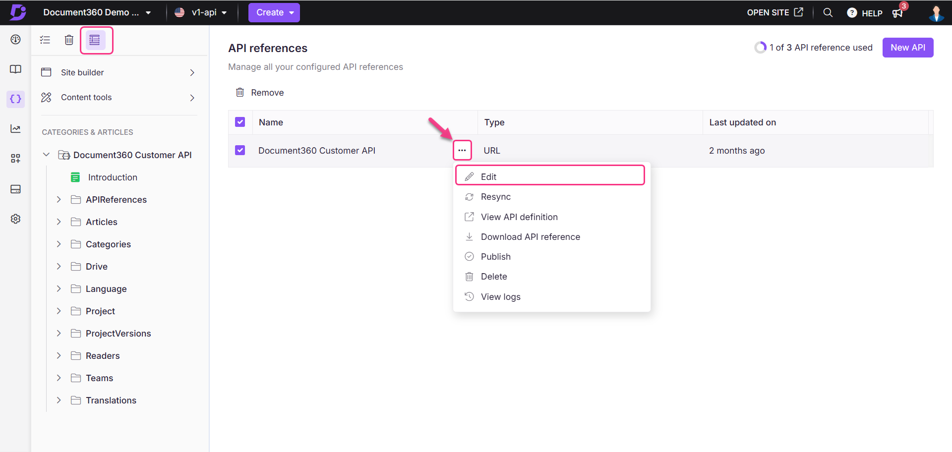 API Documentation Module screenshot