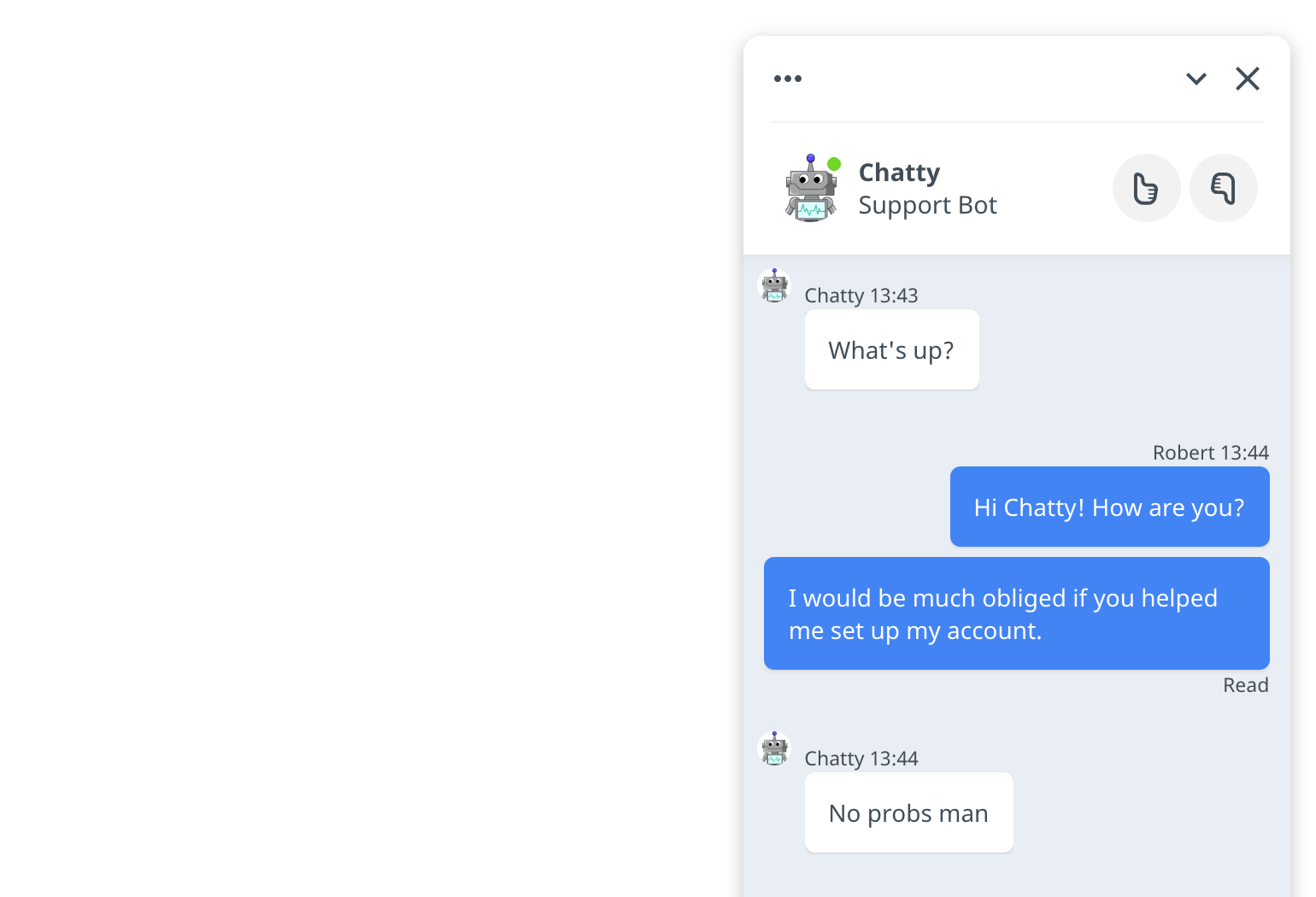 ChatBot screenshot