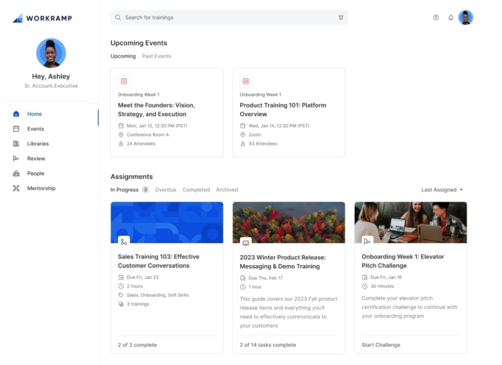 Customer Learning Cloud screenshot