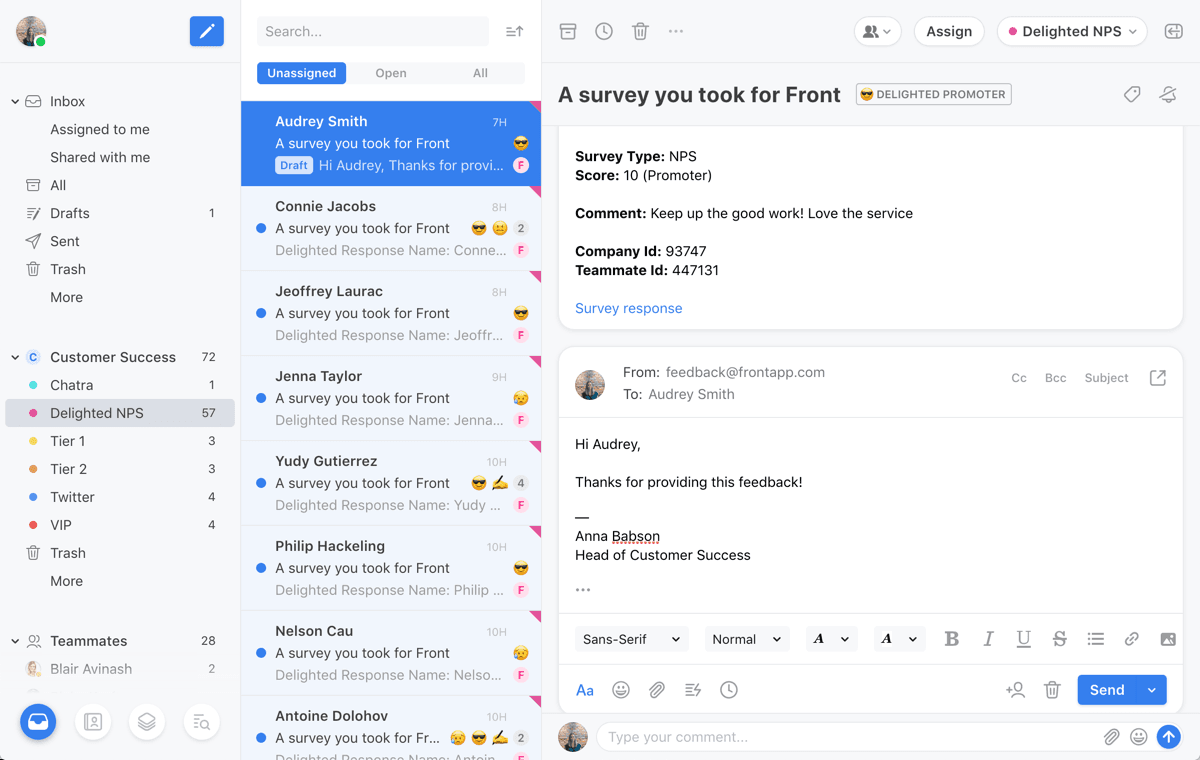 Front Live Chat screenshot