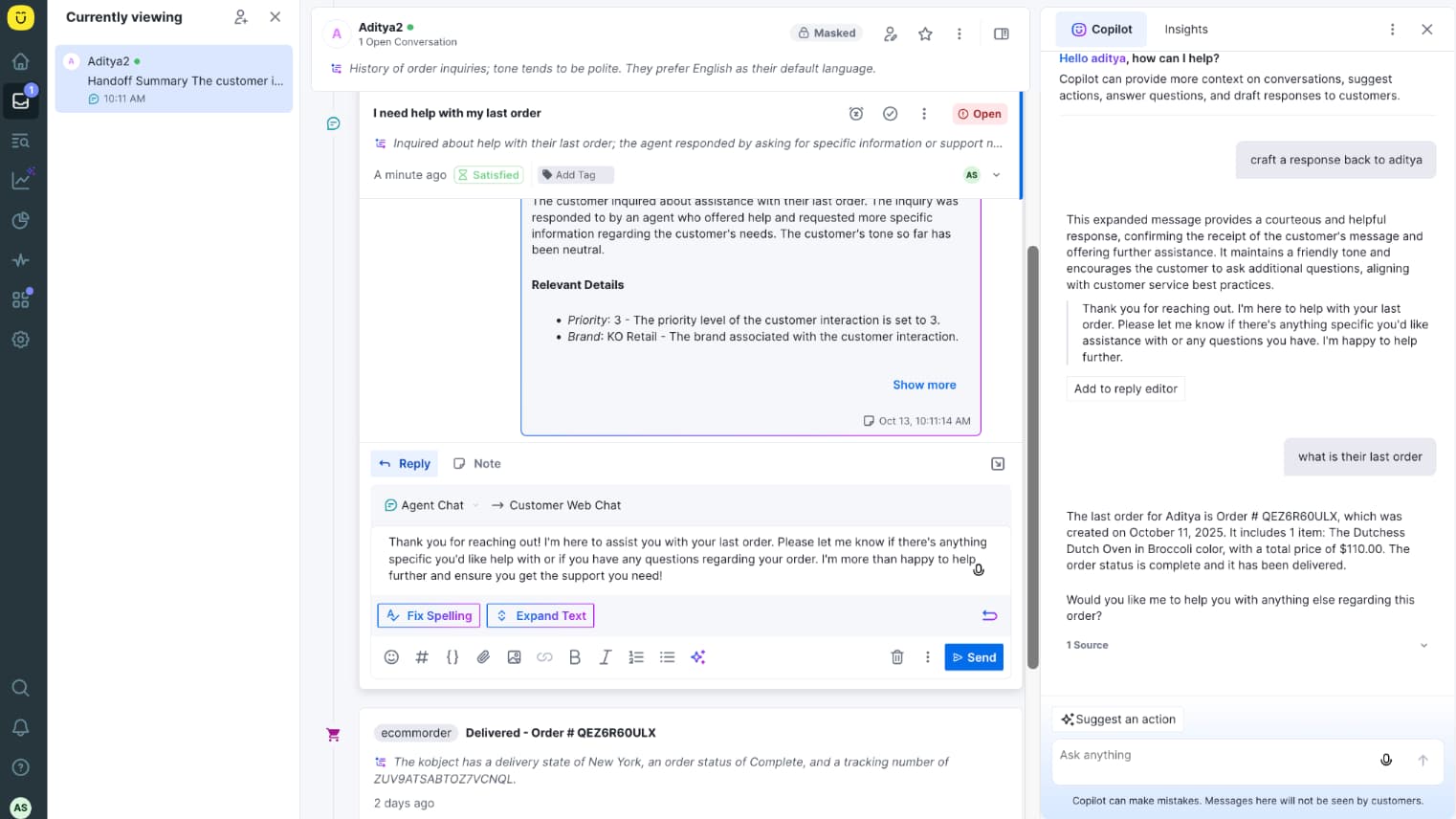 Kustomer IQ screenshot