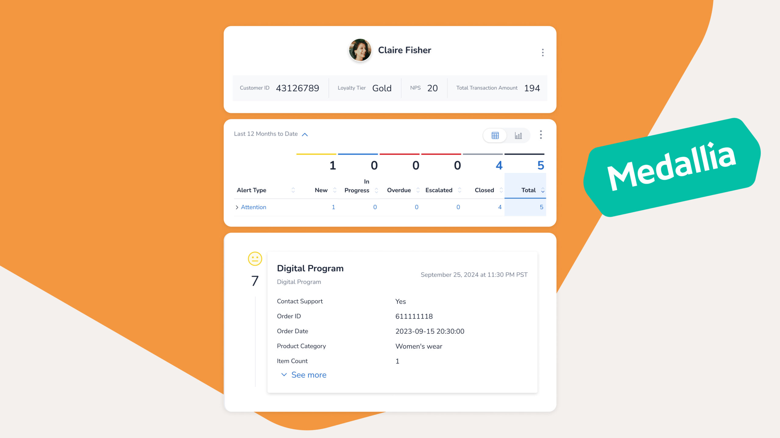 Medallia Total Experience Profiles screenshot