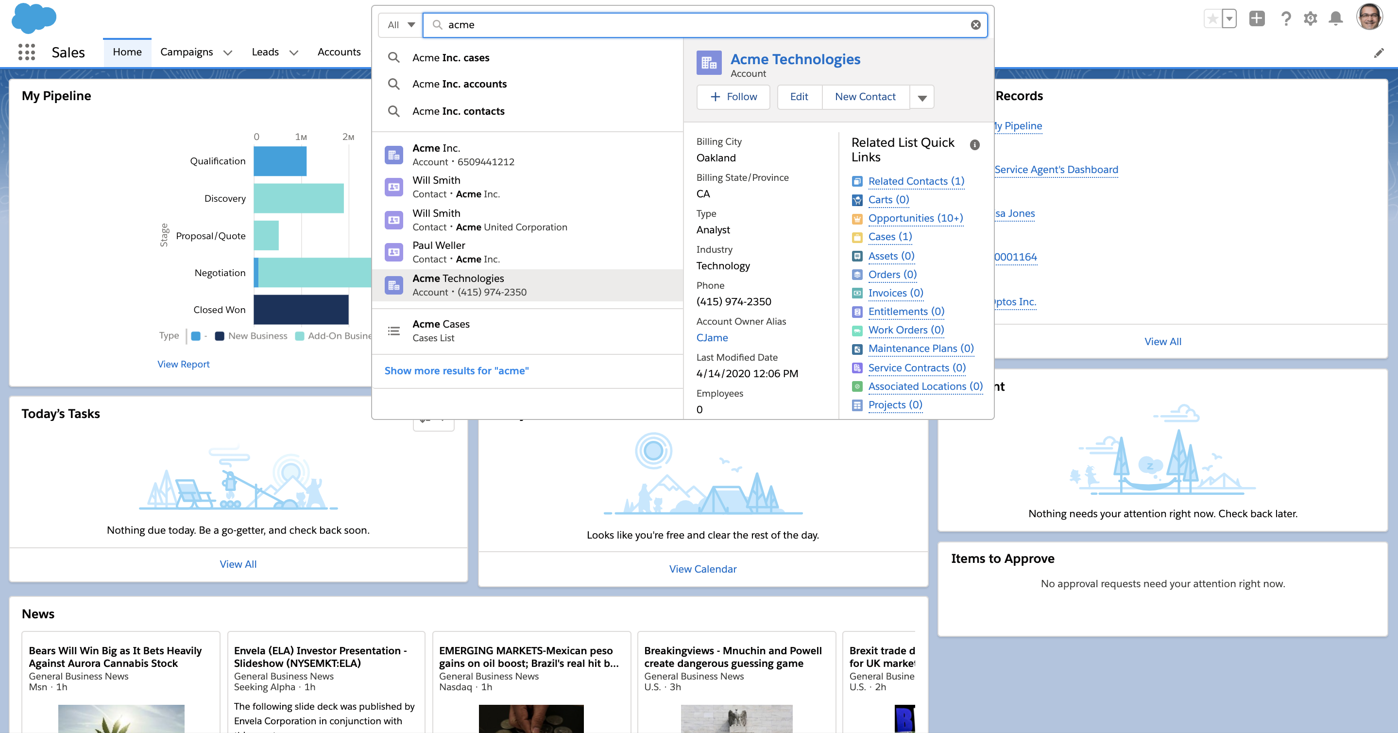 Salesforce Einstein screenshot