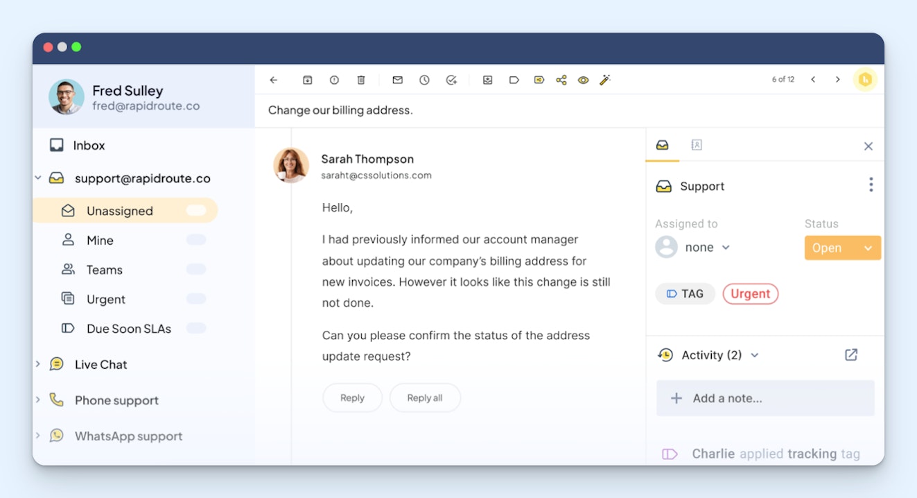 Shared Inbox screenshot