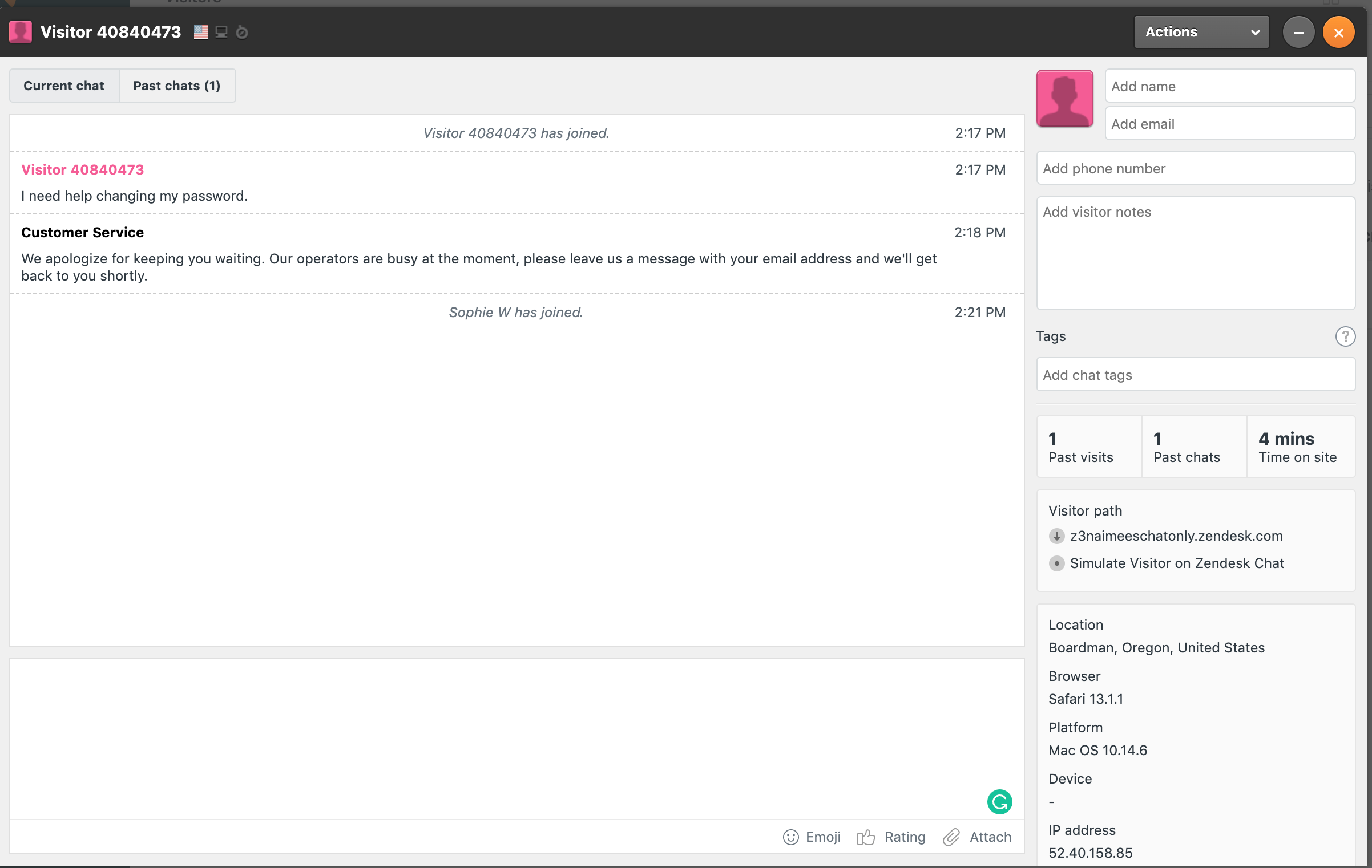Zendesk Messaging screenshot