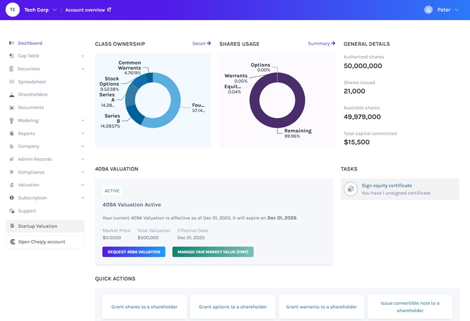 409A Valuation Services screenshot