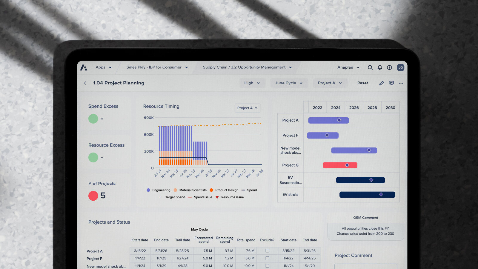 Anaplan Disclosure Management application screenshot