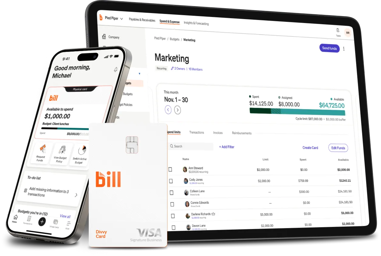 BILL Spend & Expense screenshot