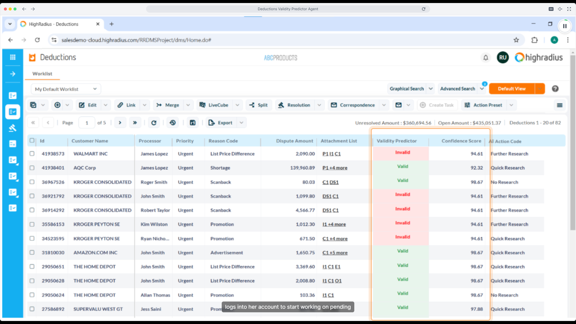 Deductions Management Software screenshot