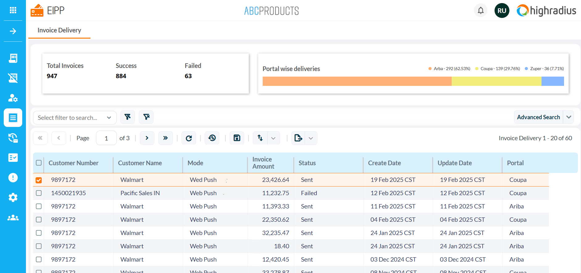 Electronic Invoice Presentment and Payment (EIPP) Software screenshot
