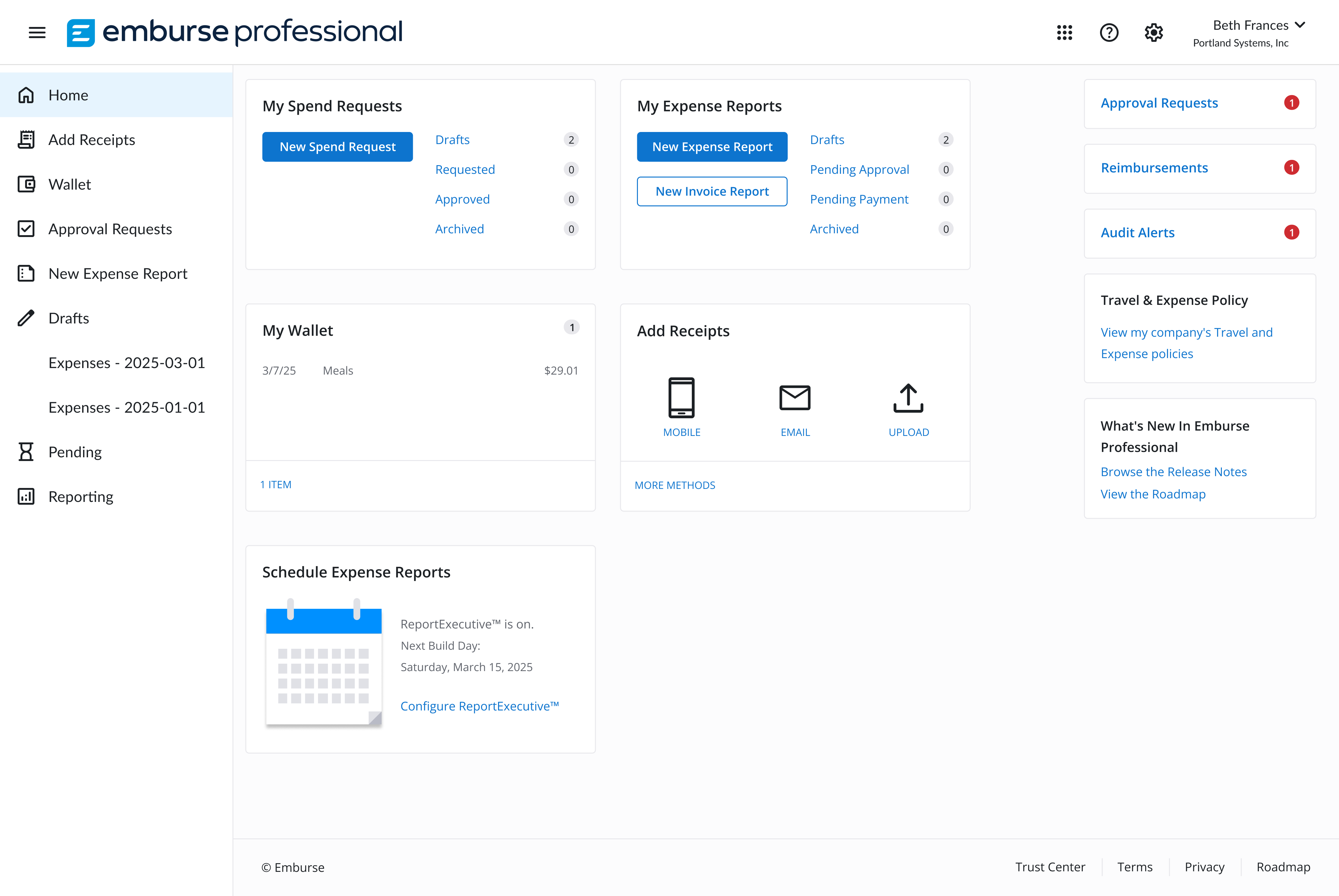 Emburse Professional screenshot