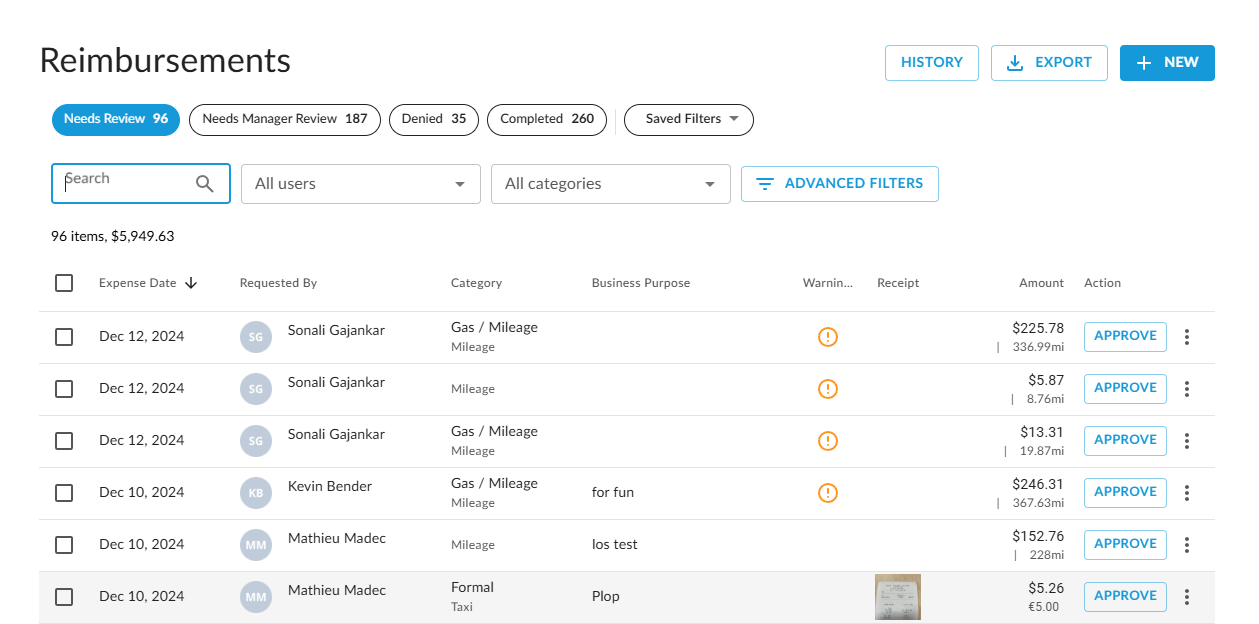 Emburse Spend screenshot