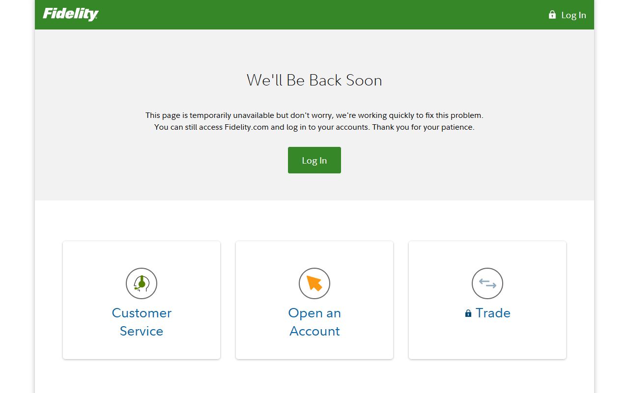 Fidelity Stock Plan Services screenshot