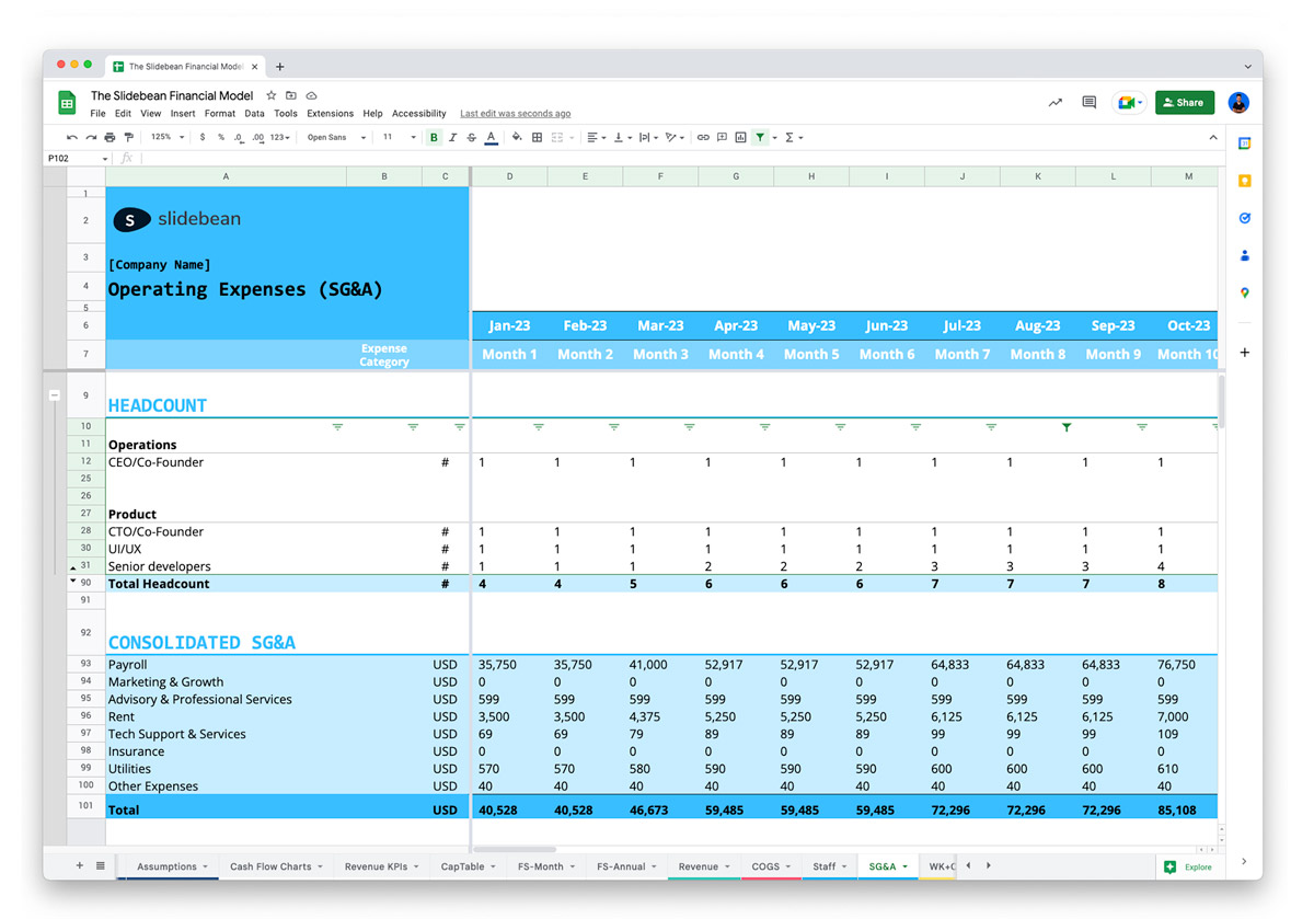 Financial Modeling Services screenshot