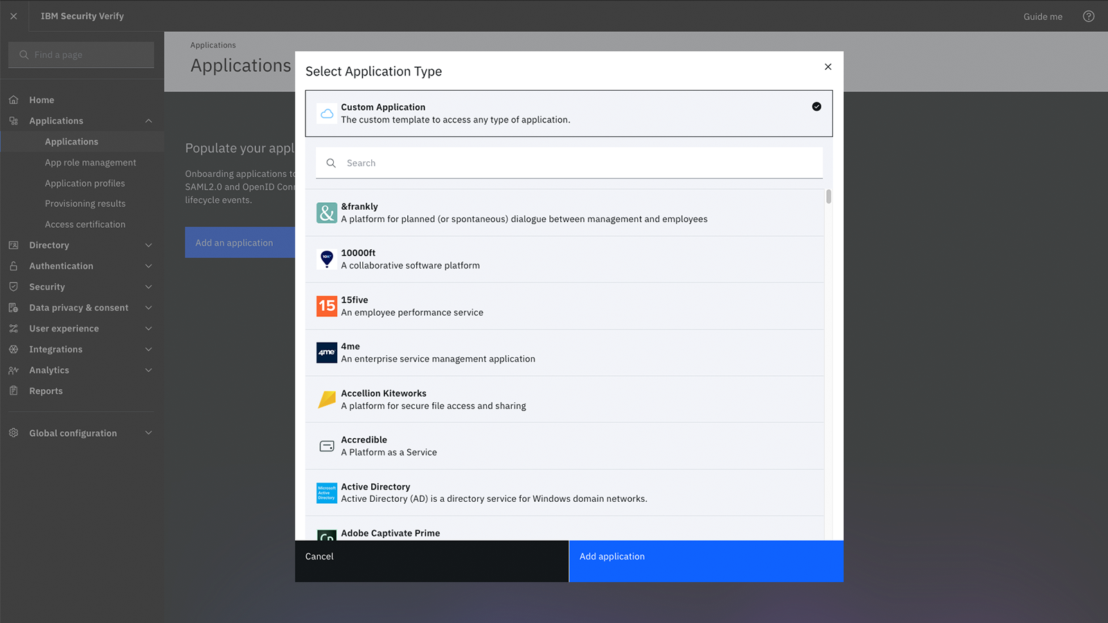 IBM Security Verify screenshot