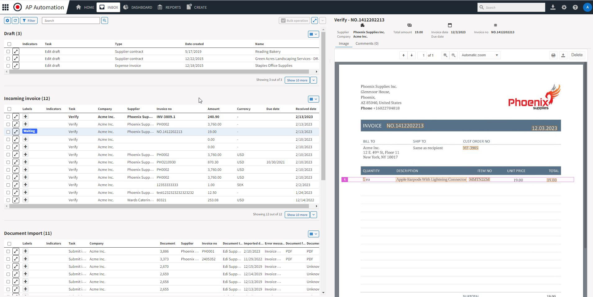 Medius Accounts Payable Automation Software screenshot