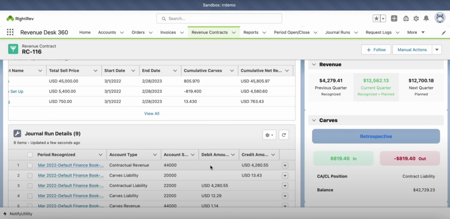 Salesforce Revenue Recognition Software screenshot