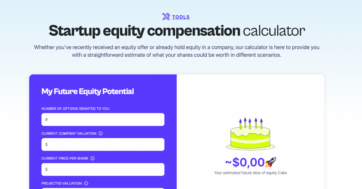Startup Equity Toolkit screenshot