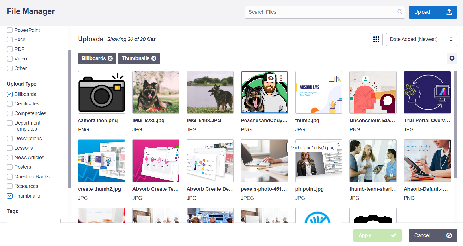 Absorb LMS screenshot