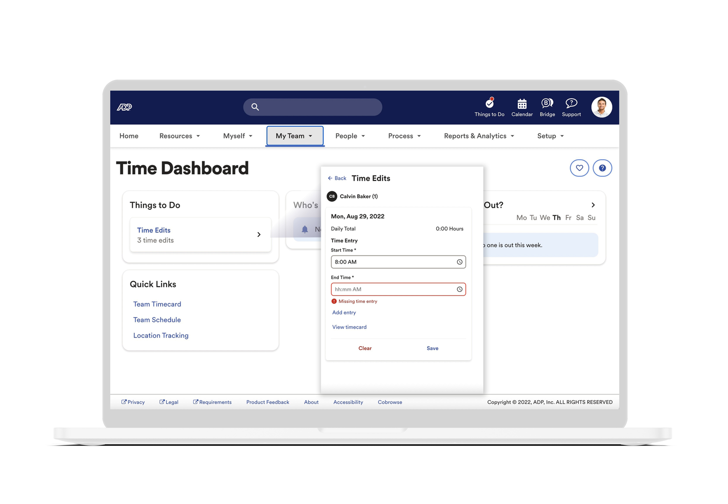 ADP Time & Attendance screenshot