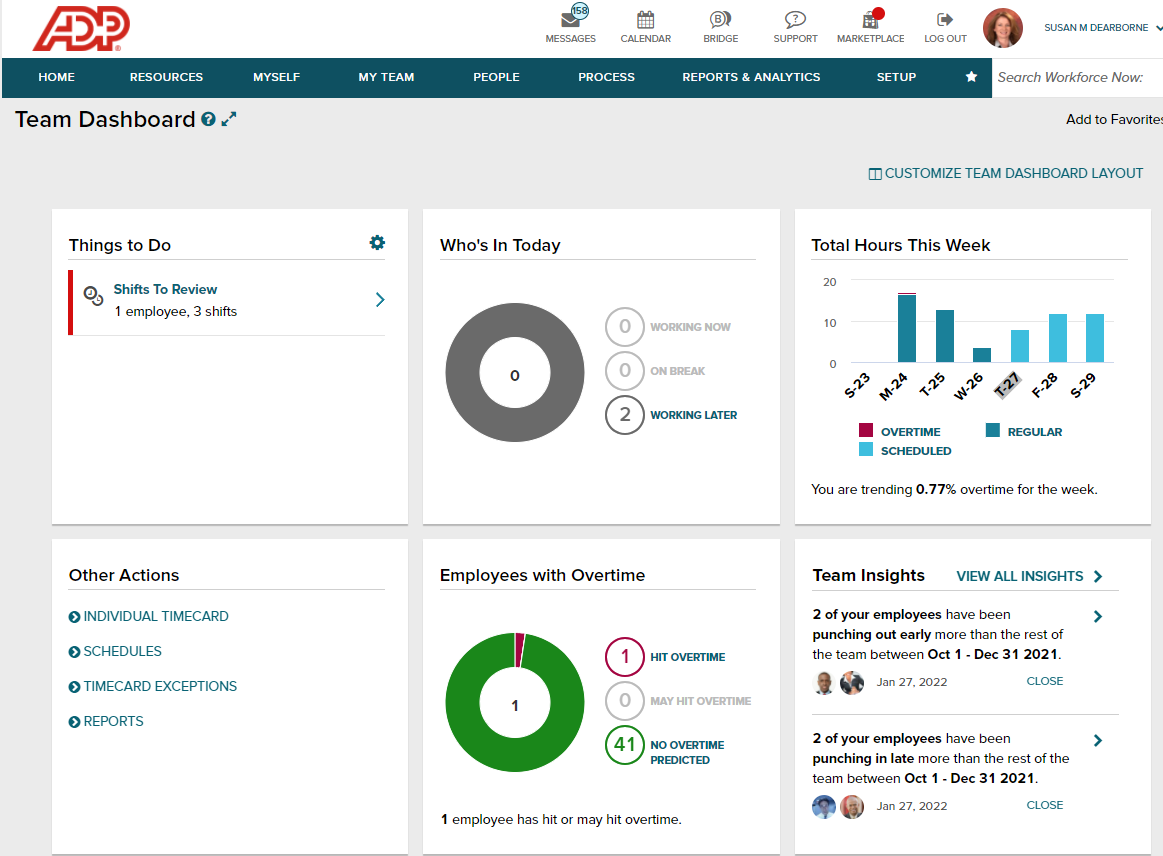 ADP Workforce Now screenshot