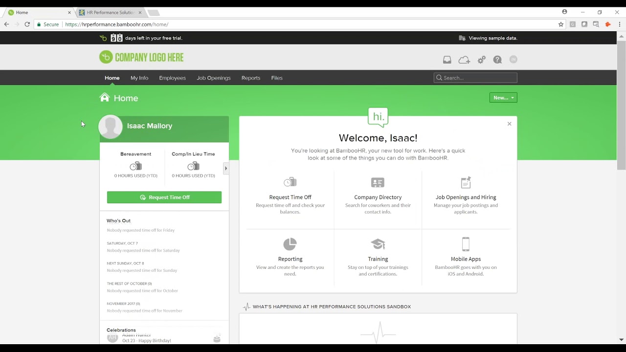 BambooHR Performance Management screenshot