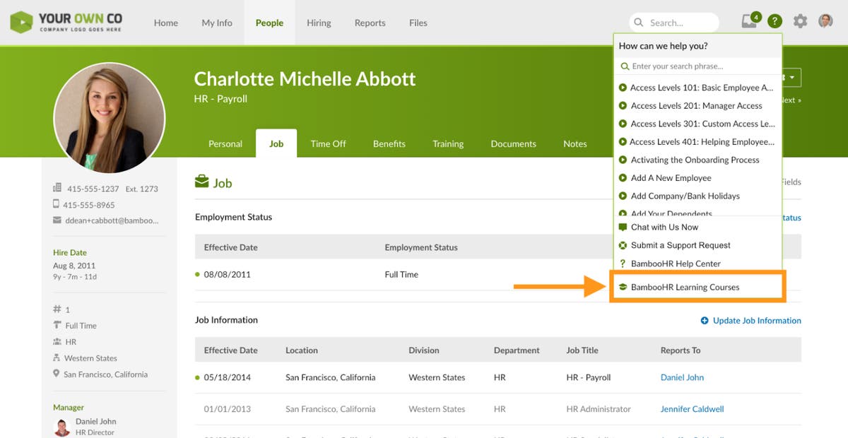 BambooHR screenshot